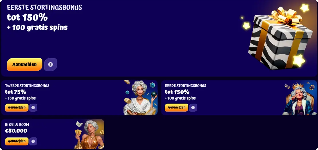 Reguliere promotional offers en SpinGranny casino offers