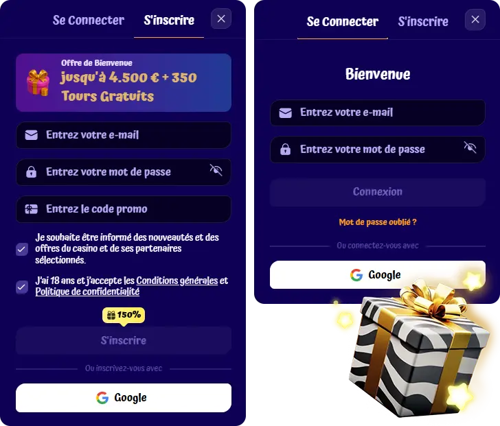 Connexion et inscription à Spin Granny